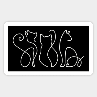 Minimalist Cat Line Art Magnet